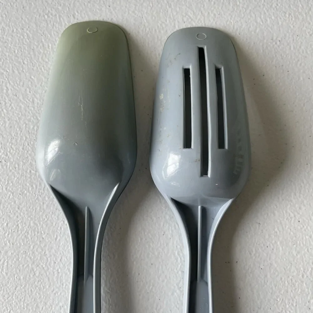 Vintage King Kraft Nylon Slatted Spatula Turner Cooking Spoons Blue Lot of 3 USA